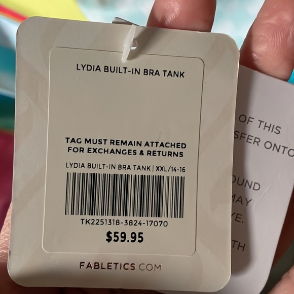 NWT Fabletics Lydia built-in bra tank | XXL (14-16). - Picture 8 of 8